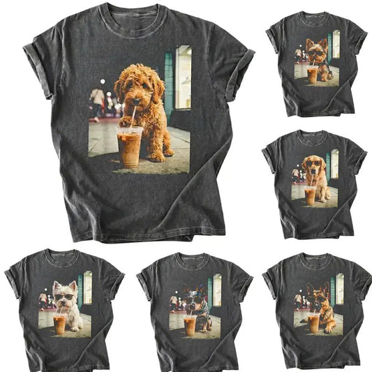 50+ Dog Breeds Available Iced Coffee T-Shirt / Sweatshirt / Hoodie