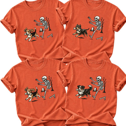 Dog Breeds Skeleton Funny Spooky Season T-Shirt / Sweatshirt / Hoodie