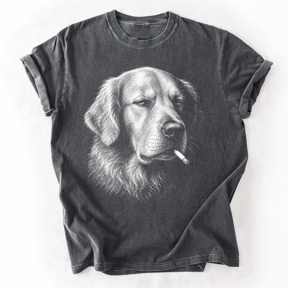 Funny Vintage Smoking Dog Featuring Multiple Popular Breeds Cool Canine Graphic Pet Lover Gift T-Shirt / Sweatshirt / Hoodie