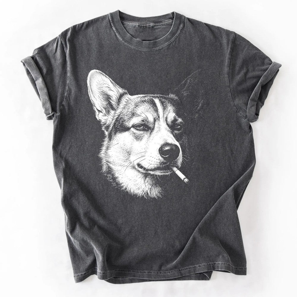Funny Vintage Smoking Dog Featuring Multiple Popular Breeds Cool Canine Graphic Pet Lover Gift T-Shirt / Sweatshirt / Hoodie