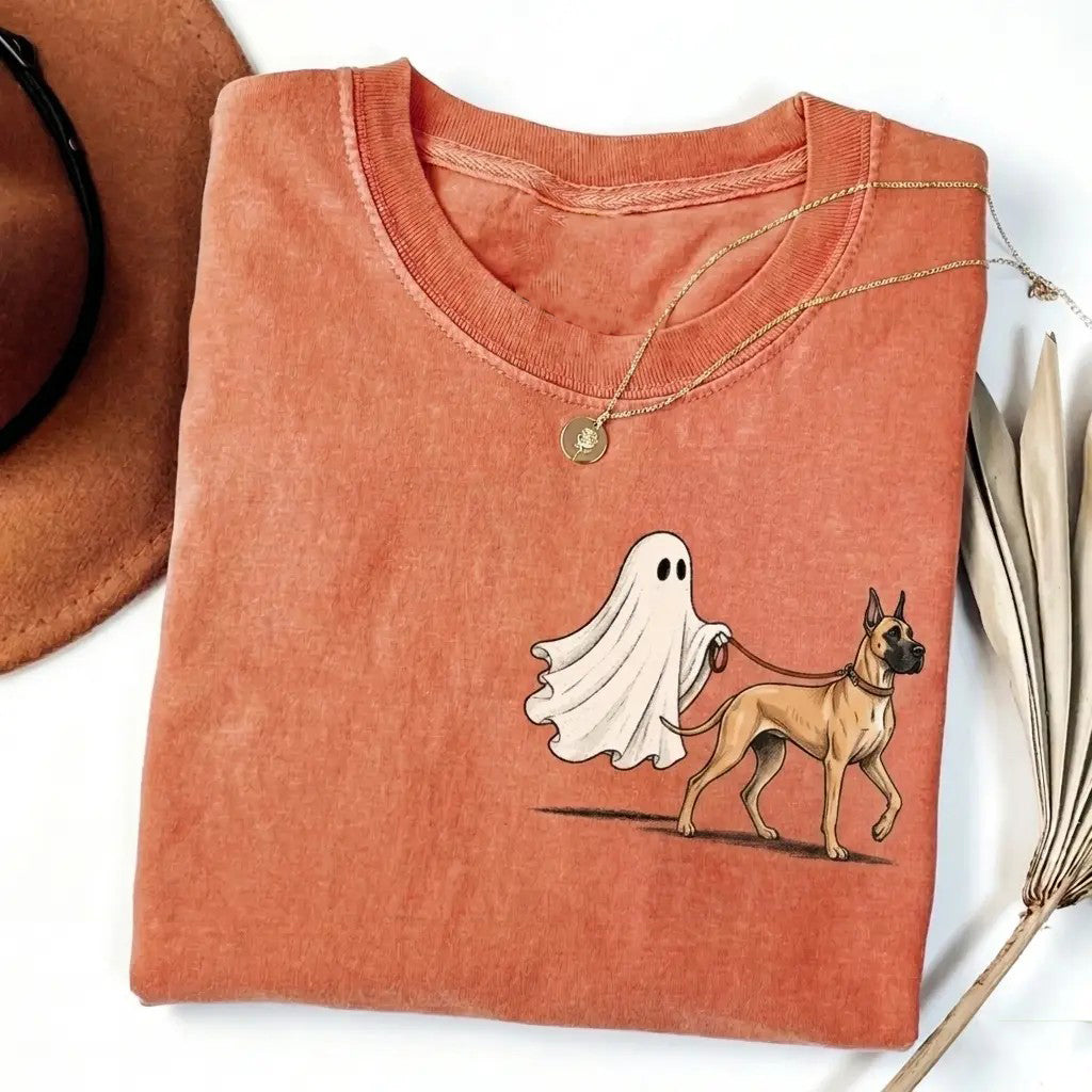 Halloween 50+ Dog Breeds Cute Ghost Walking Dog T-Shirt / Sweatshirt / Hoodie
