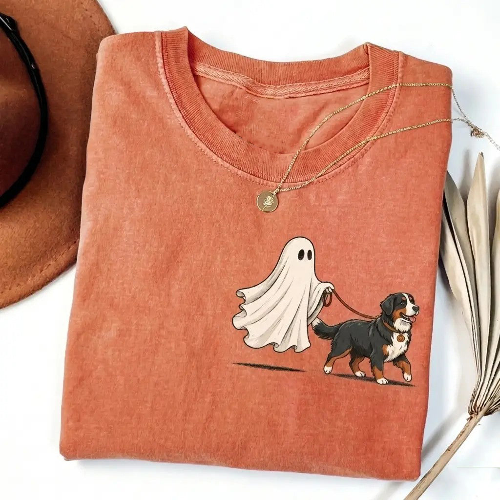 Halloween 50+ Dog Breeds Cute Ghost Walking Dog T-Shirt / Sweatshirt / Hoodie