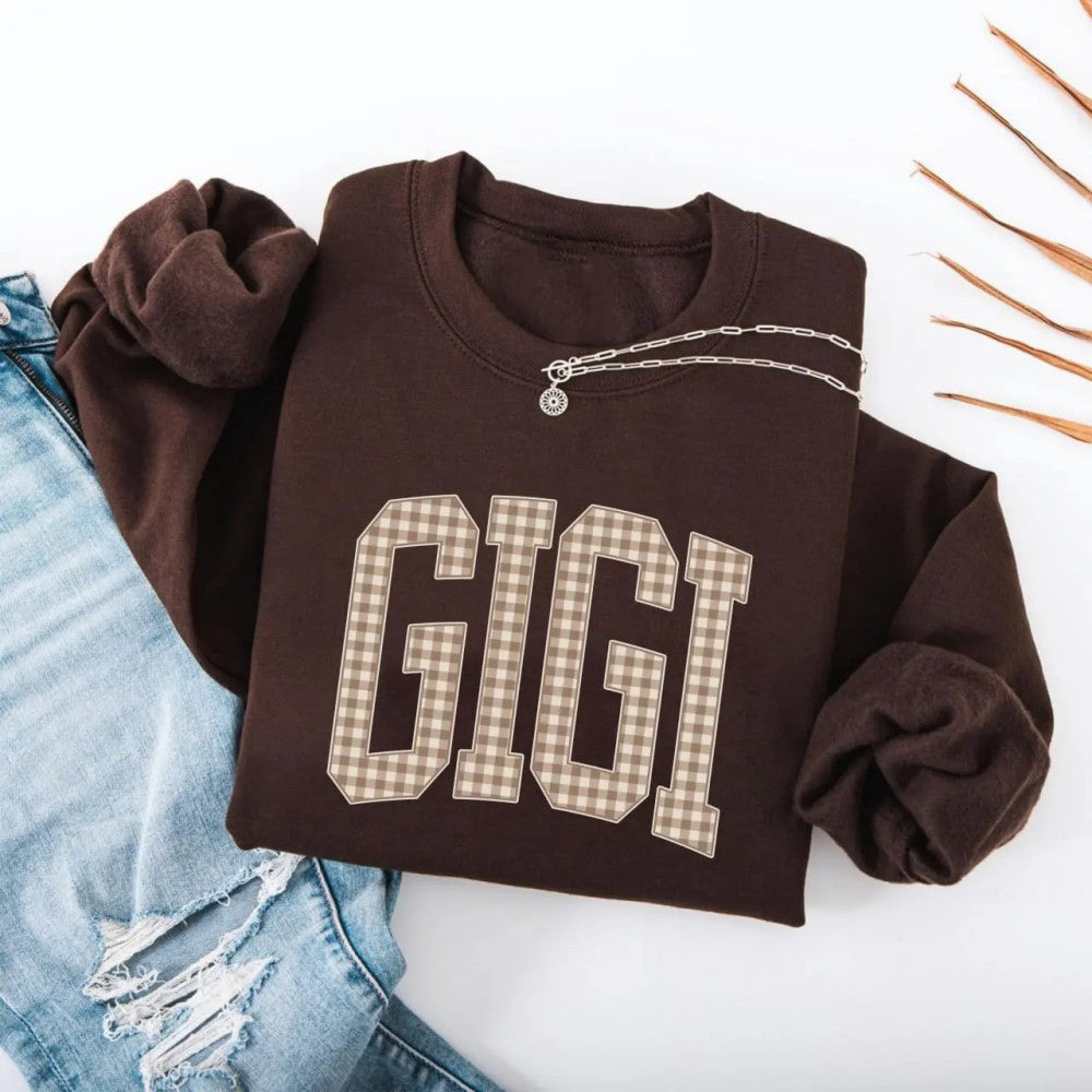 Customize Gingham Mama Trendy Mama New Mama Baby Shower T-Shirt / Sweatshirt / Hoodie