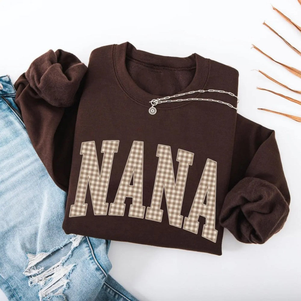 Customize Gingham Mama Trendy Mama New Mama Baby Shower T-Shirt / Sweatshirt / Hoodie