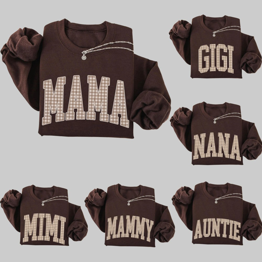 Customize Gingham Mama Trendy Mama New Mama Baby Shower T-Shirt / Sweatshirt / Hoodie
