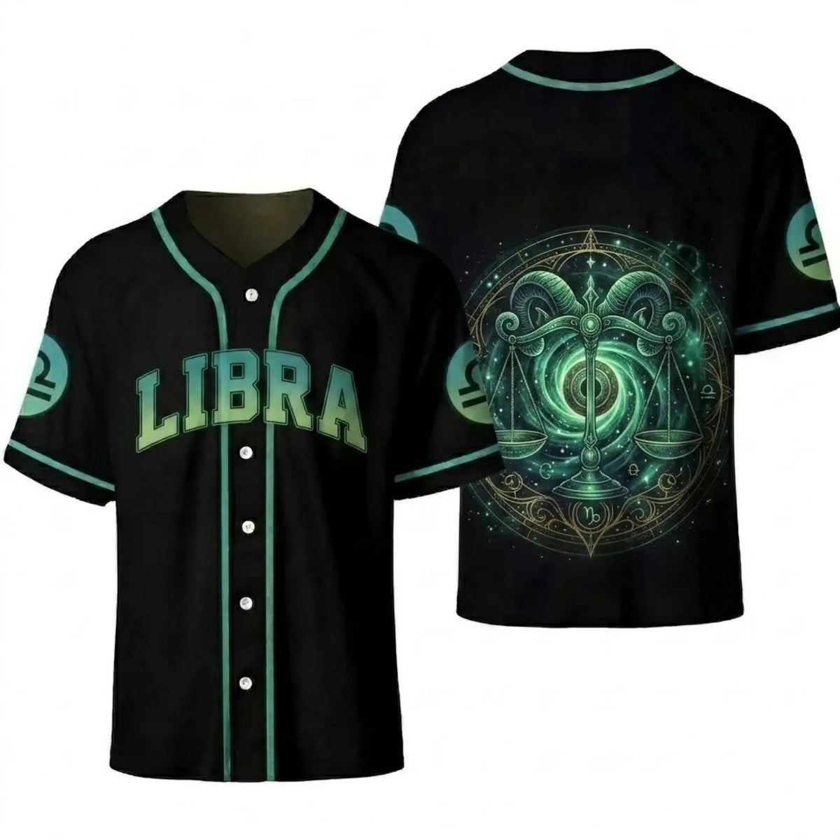 Astrology Zodiac Sign Baseball Jersey — Gothic Celestial Graphic for Astrology Lovers Button-Up Shirt