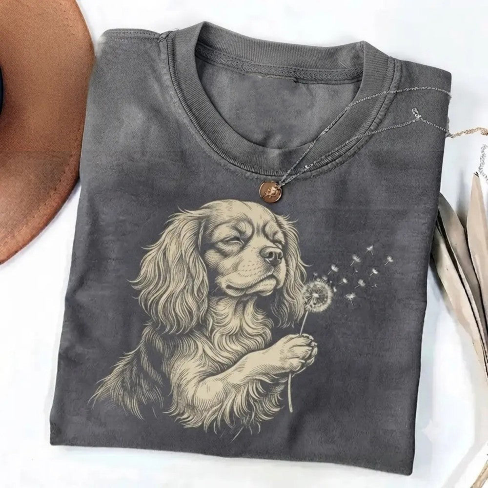 Custom Dog Breed Shirt Cute Puppy Dandelion Graphic T-Shirt / Sweatshirt / Hoodie