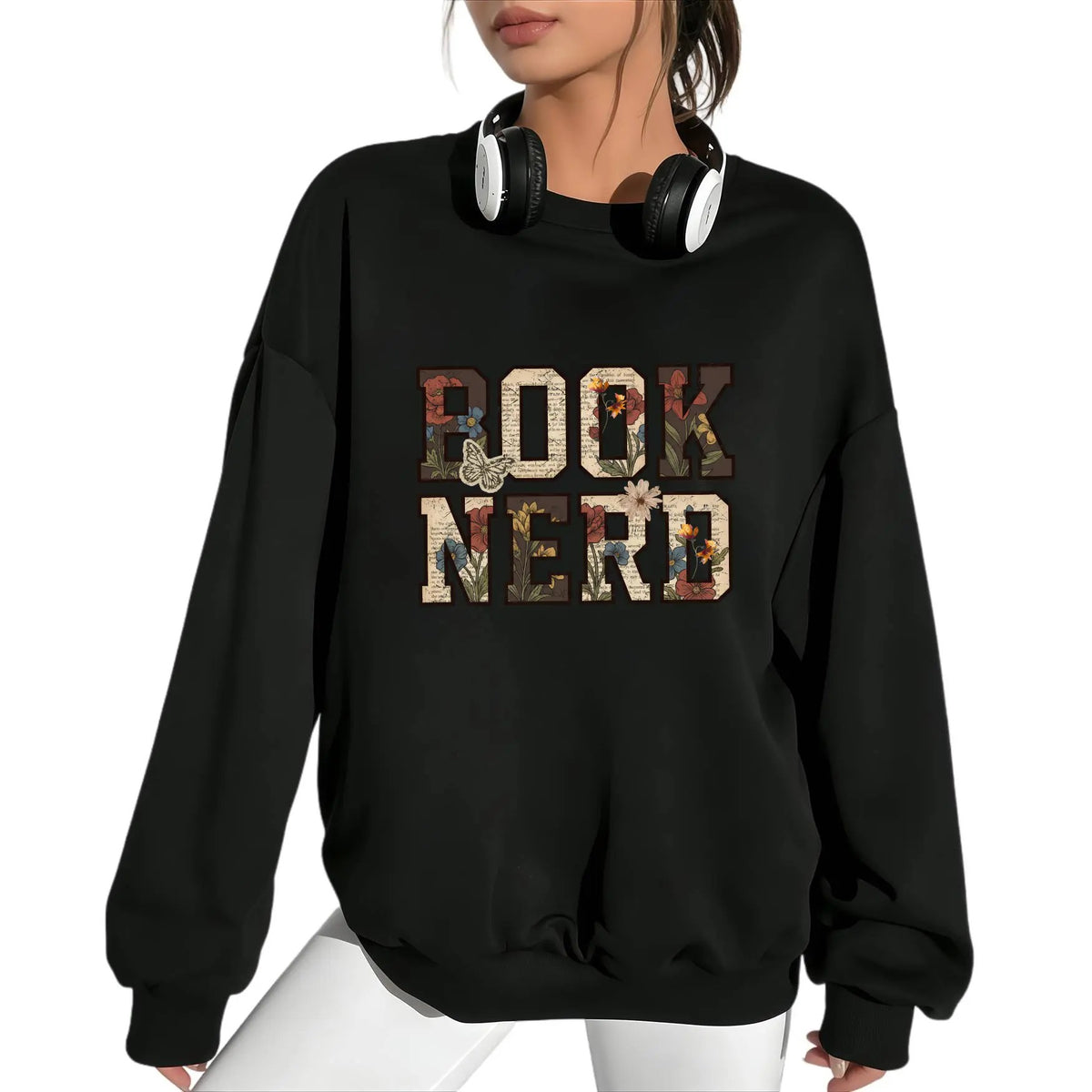 Book Nerd Shirt Vintage Floral Letter Graphic T-Shirt / Sweatshirt / Hoodie