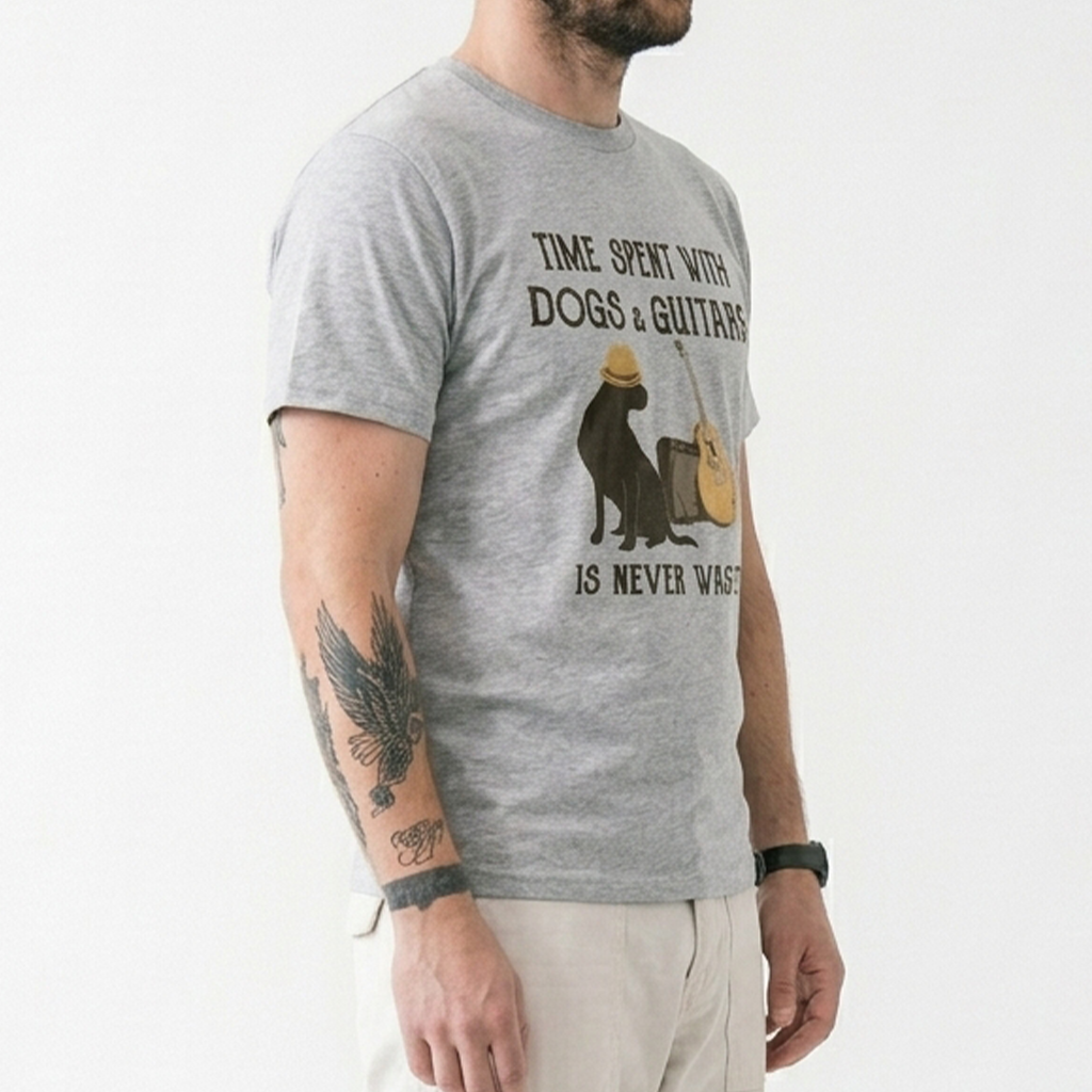 Time Spent With Dogs And Guitars Is Never Wasted Music Lover T-Shirt / Sweatshirt / Hoodie