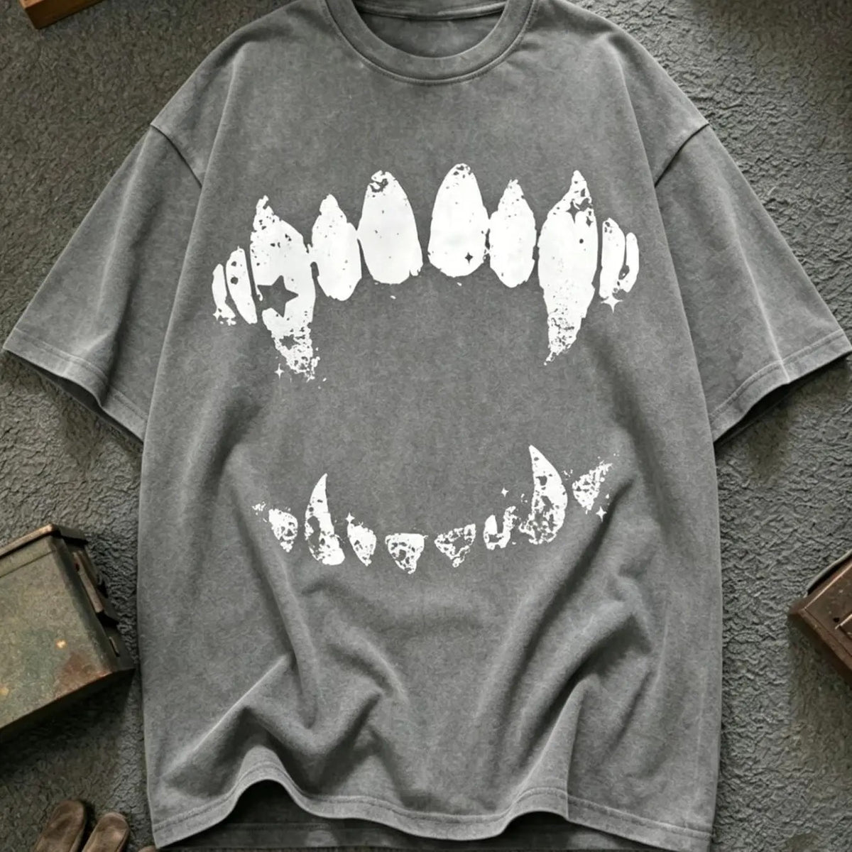 Vampire Fangs Graphic Shirt Distressed Teeth Prin T-Shirt / Sweatshirt / Hoodie