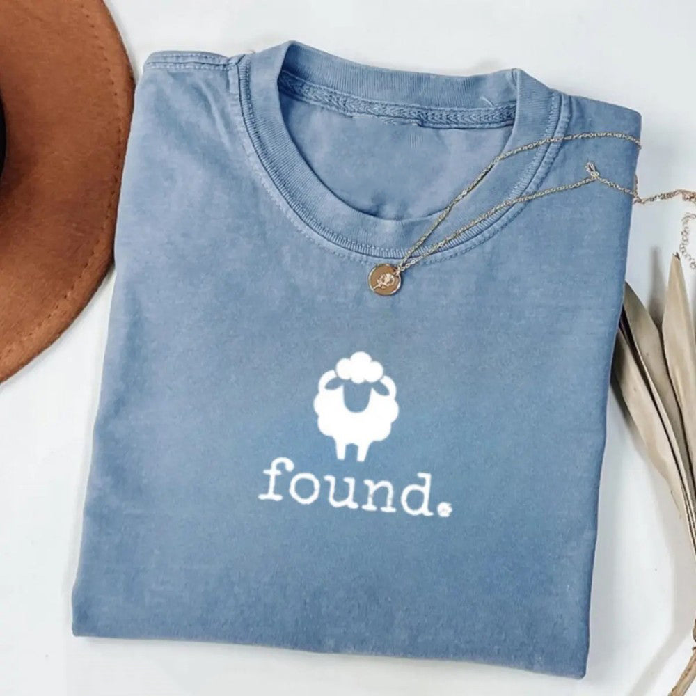 Found Psalm 23 Sheep Minimalist Christian Lamb Graphic T-Shirt / Sweatshirt / Hoodie