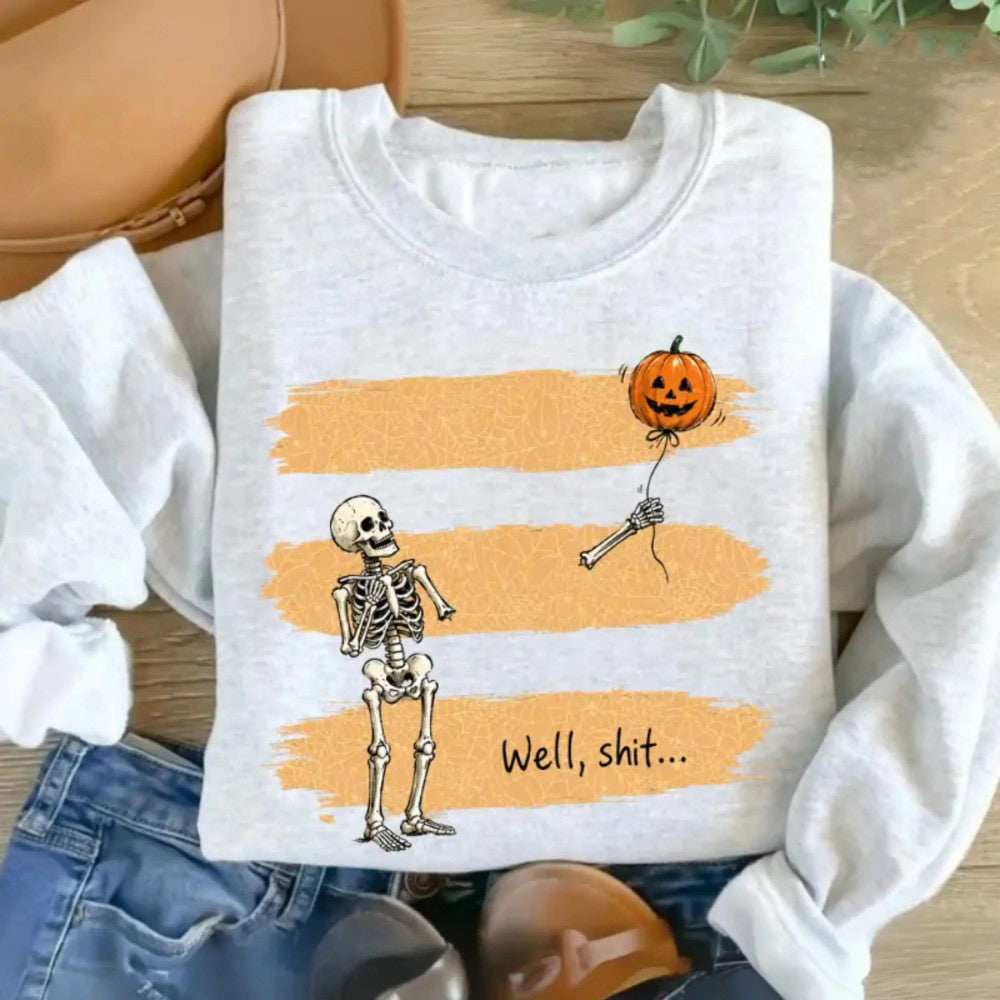 Funny Skeleton Lost Balloon Halloween T-Shirt / Sweatshirt / Hoodie