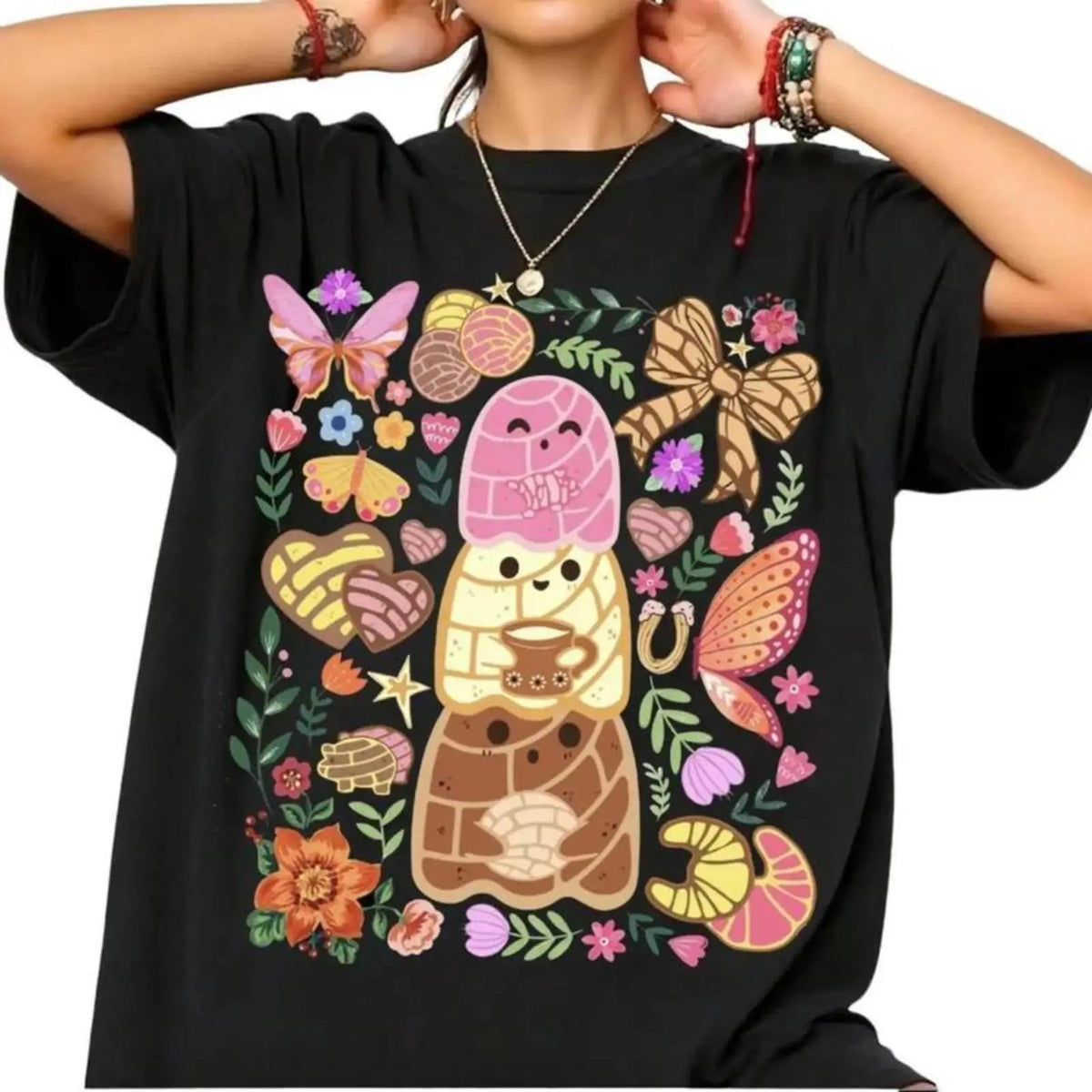 Cute Ghost Conchas Coffee Graphic Shirt Floral Boho Halloween T-Shirt / Sweatshirt / Hoodie