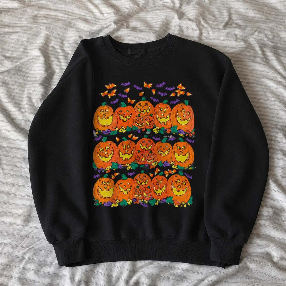 Vintage 90s Halloween Skeleton Trick or Treat Pumpkin Graphic T-Shirt / Sweatshirt / Hoodie