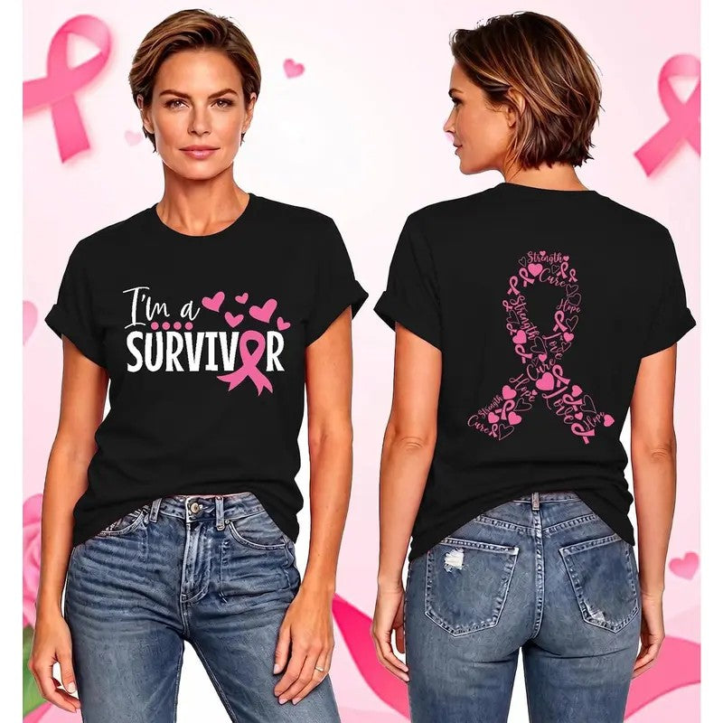 Pink Ribbon Awareness Graphic Shirt Survivor Support T-Shirt / Sweatshirt / Hoodie