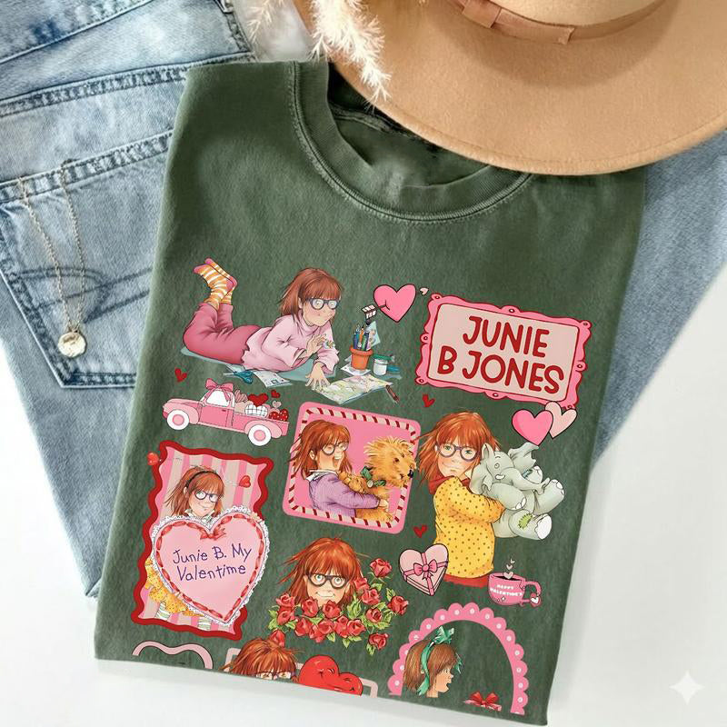 Junie B Jones Valentine Doodle Style Education Teacher Gifts First Grade T-Shirt / Sweatshirt / Hoodie