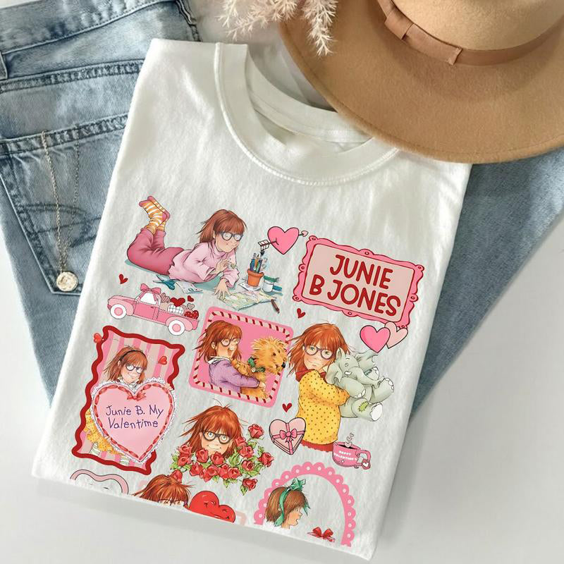 Junie B Jones Valentine Doodle Style Education Teacher Gifts First Grade T-Shirt / Sweatshirt / Hoodie