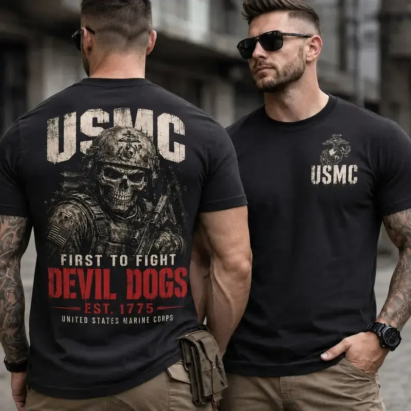 USMC Devil Dogs First To Fight Est. 1775 T-Shirt / Sweatshirt / Hoodie