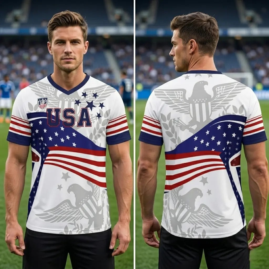 USA Patriotic Eagle Soccer Jersey - American Flag Football Jersey