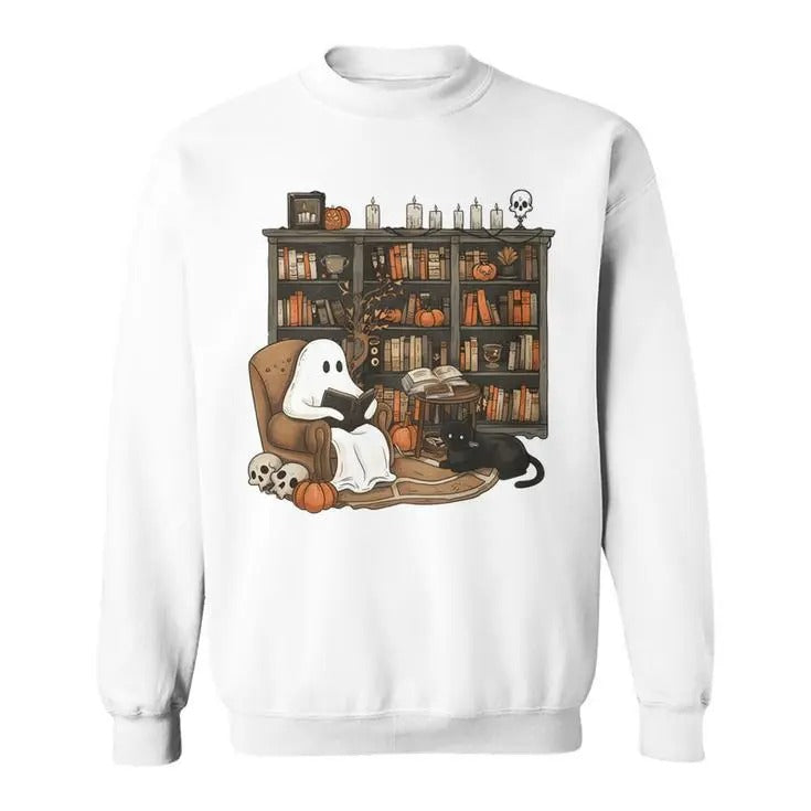 Retro Ghost Reading Books T-Shirt / Sweatshirt / Hoodie