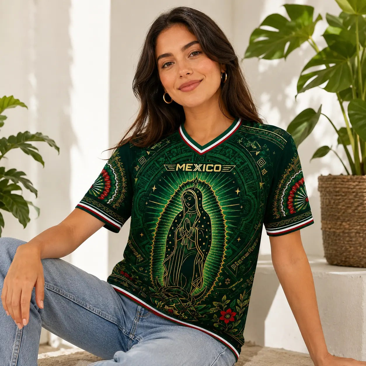 Mexico Virgencita & San Juditas Soccer Jersey - Breathable Game Day Football Jersey
