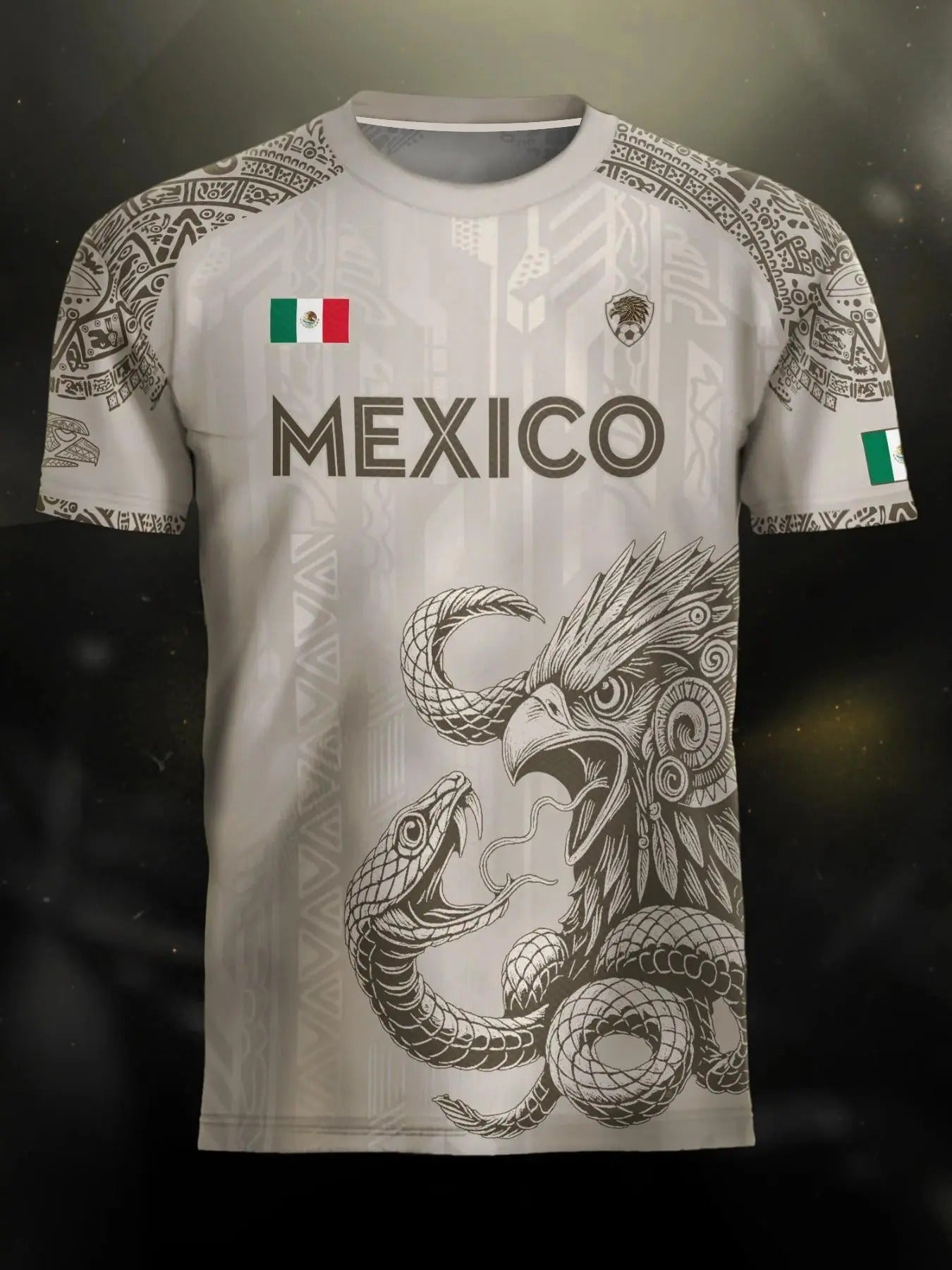 Mexico Aztec Eagle Heritage Soccer Jersey -  Animal and Tribal Design Football Jersey