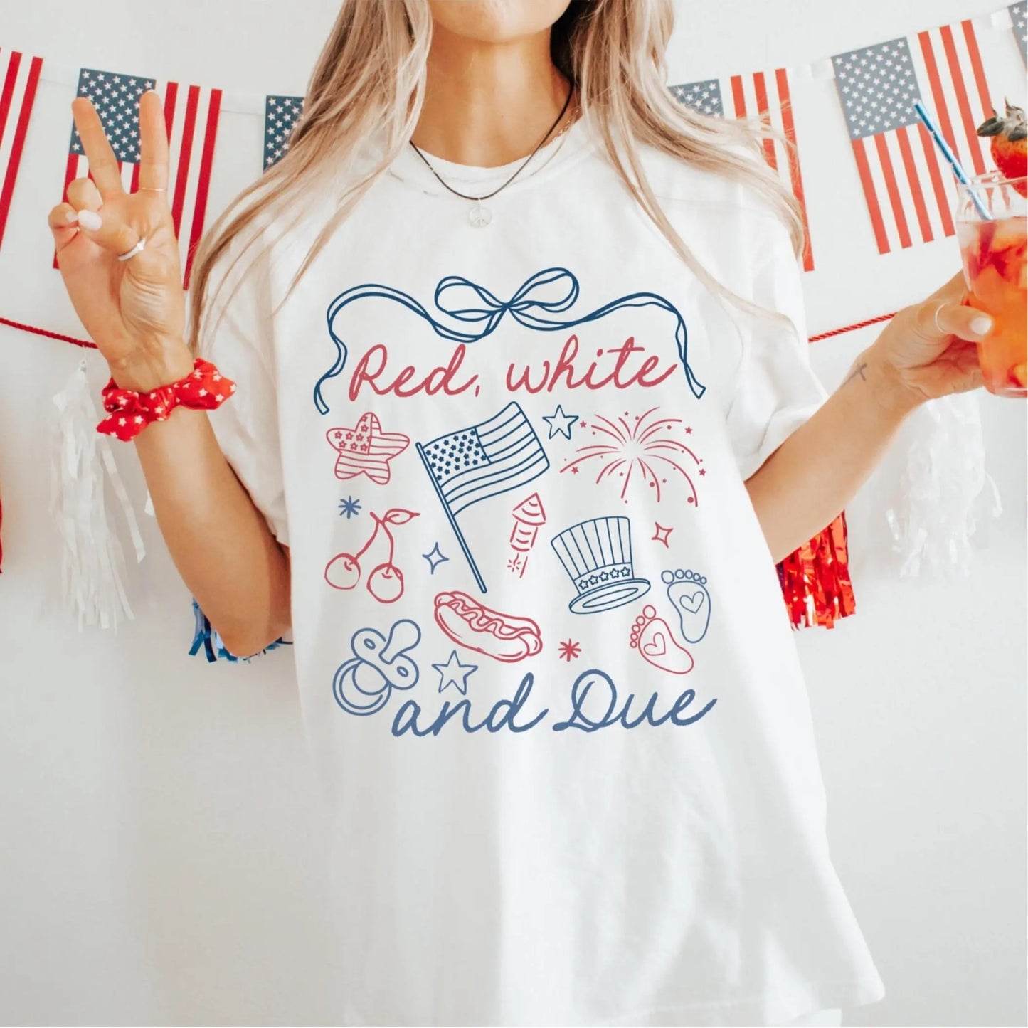 Red White And Blue 4th of July Pregnancy Reveal T-Shirt / Sweatshirt / Hoodie