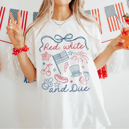 Red White And Blue 4th of July Pregnancy Reveal T-Shirt / Sweatshirt / Hoodie