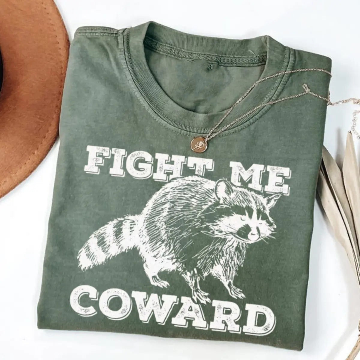 Funny Raccoon Fight Me Coward T-Shirt / Sweatshirt / Hoodie