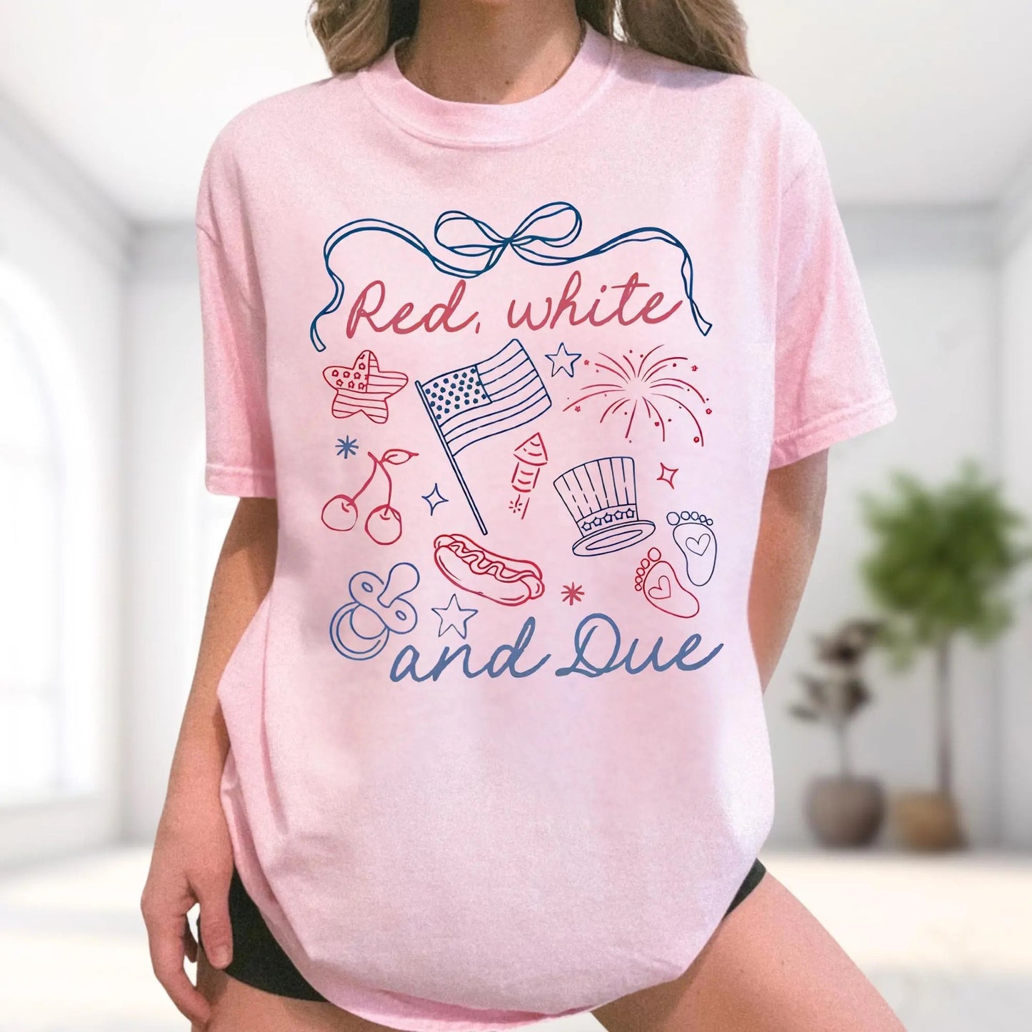 Red White And Blue 4th of July Pregnancy Reveal T-Shirt / Sweatshirt / Hoodie