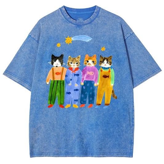 Funny Cats In Overalls Graphic T-Shirt / Sweatshirt / Hoodie