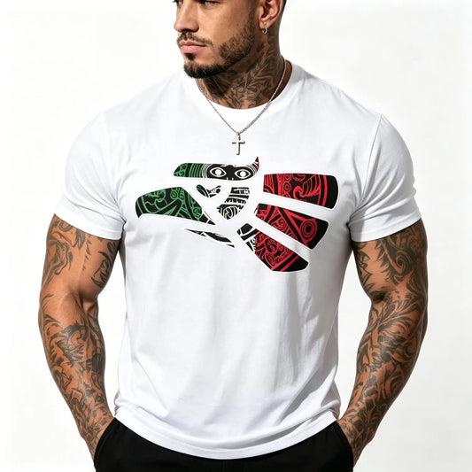 Latino Heritage Cotton Featuring Green White Red Mexico Eagle T-Shirt / Sweatshirt / Hoodie