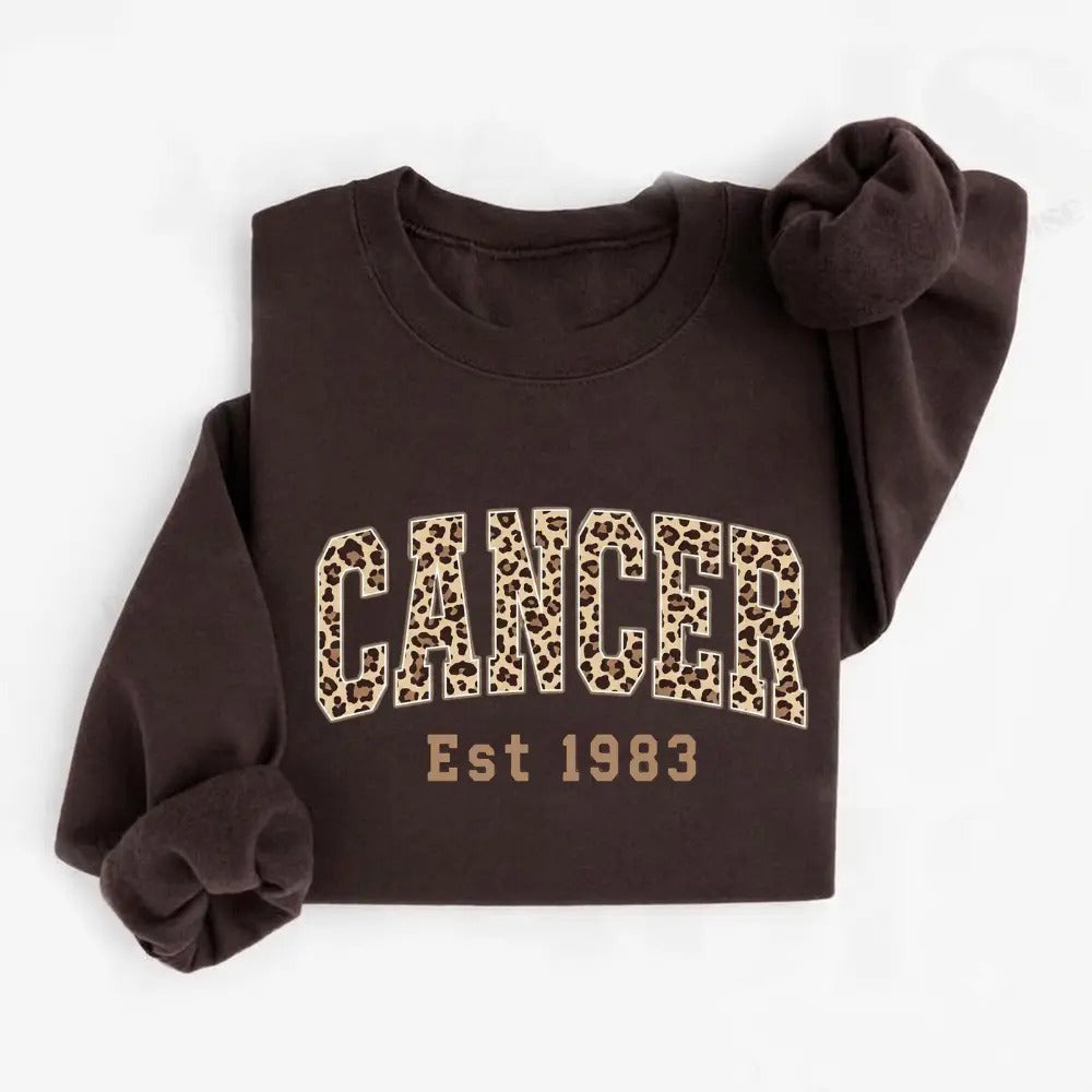 Custom Leopard Zodiac with Est Year T-Shirt / Sweatshirt / Hoodie