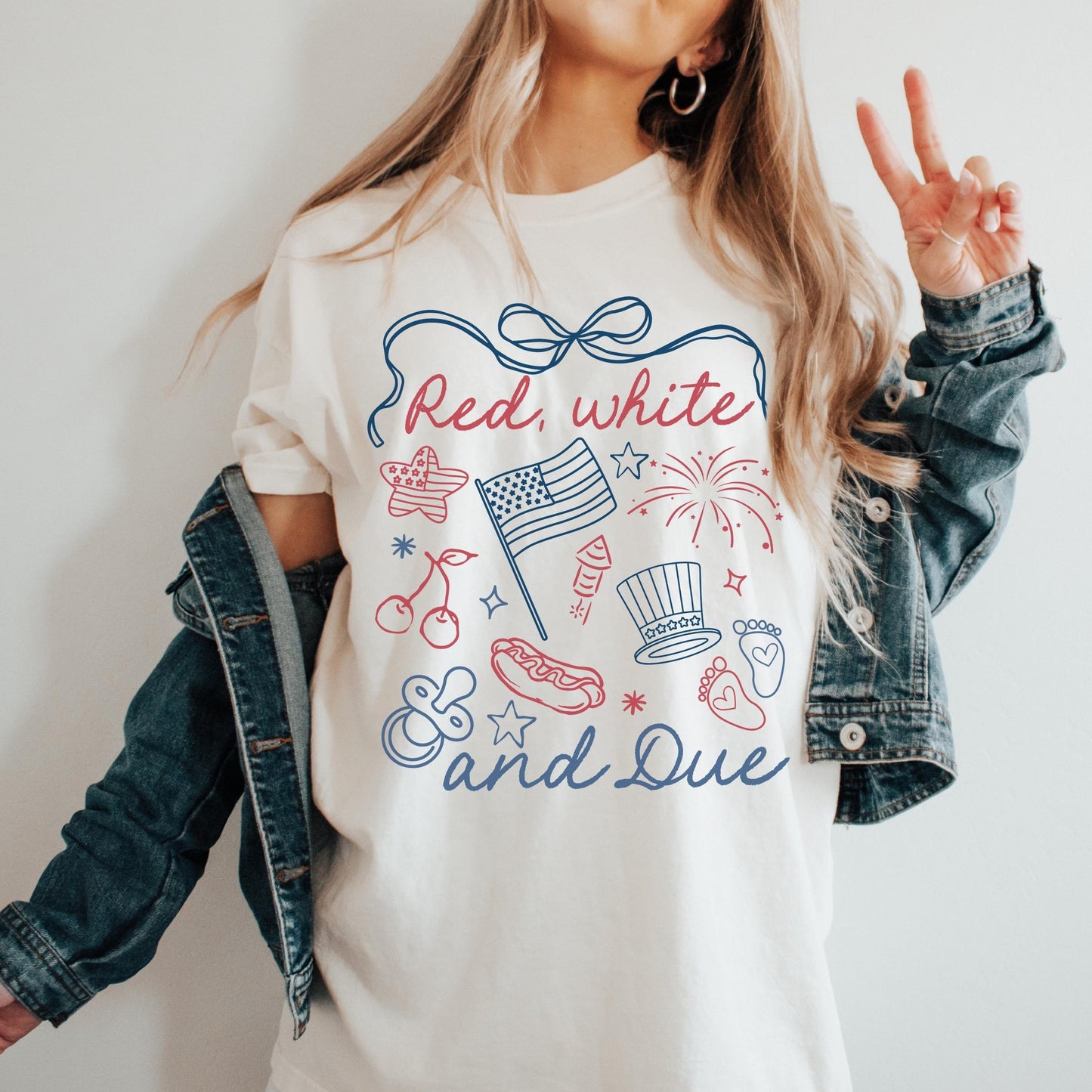 Red White And Blue 4th of July Pregnancy Reveal T-Shirt / Sweatshirt / Hoodie