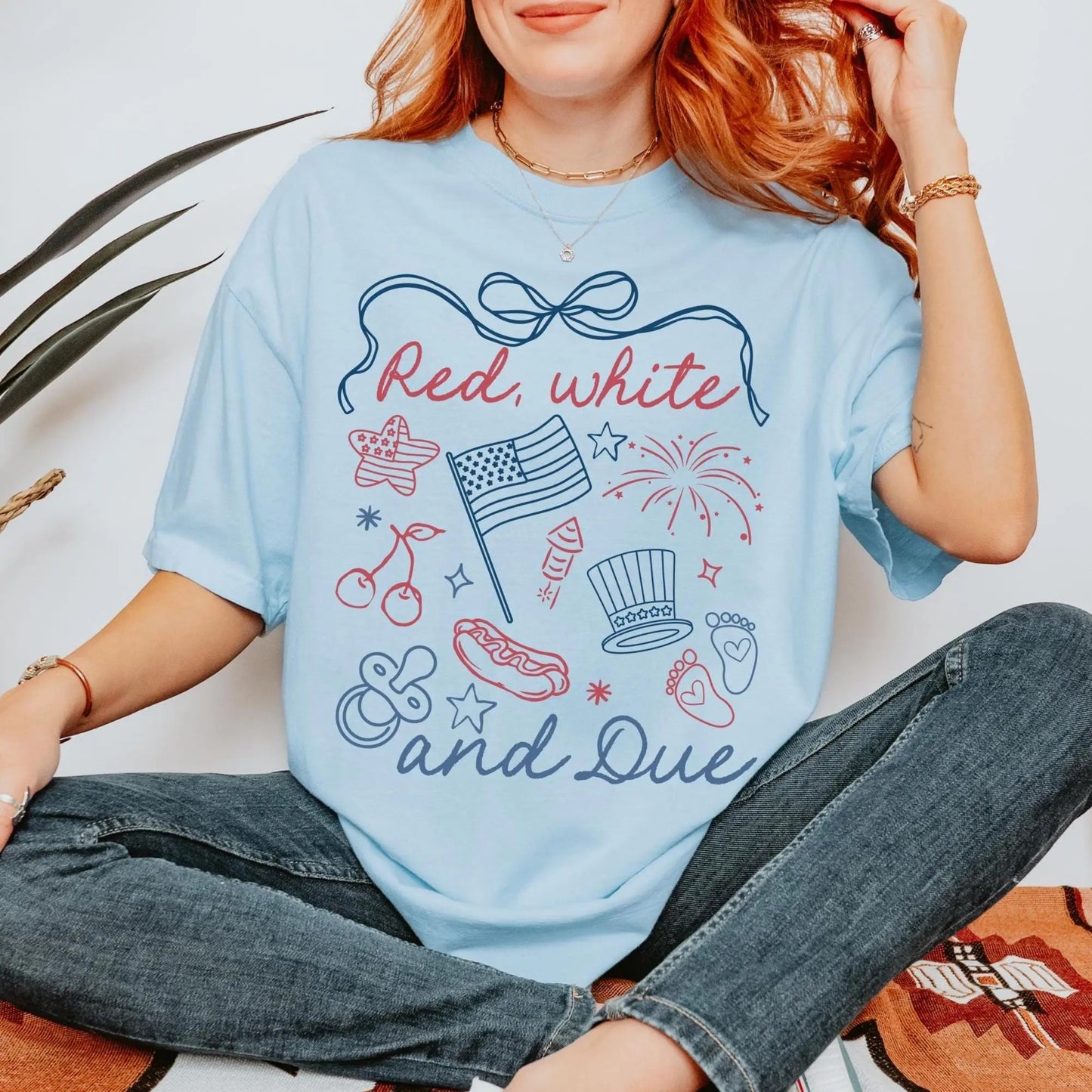 Red White And Blue 4th of July Pregnancy Reveal T-Shirt / Sweatshirt / Hoodie
