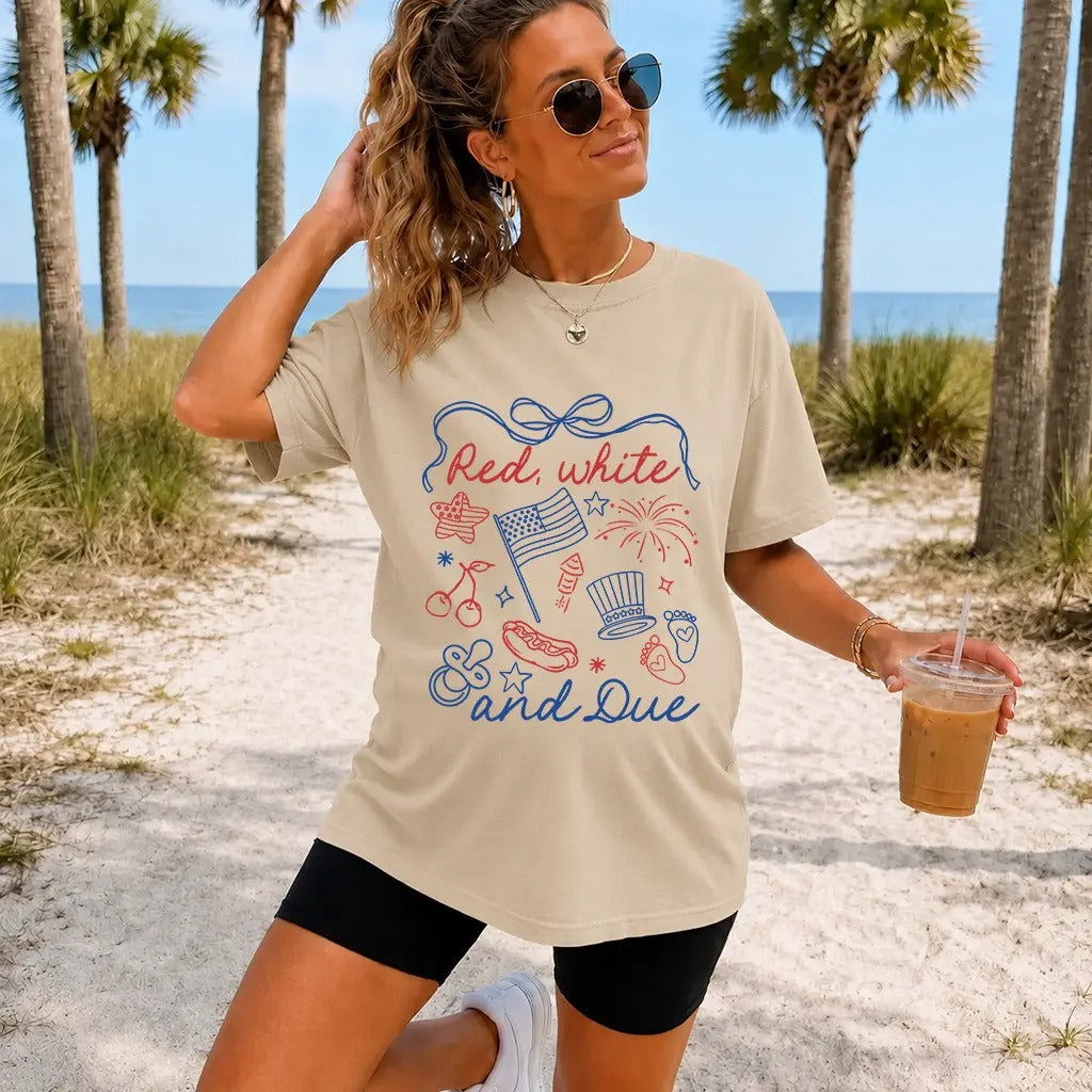 Red White And Blue 4th of July Pregnancy Reveal T-Shirt / Sweatshirt / Hoodie