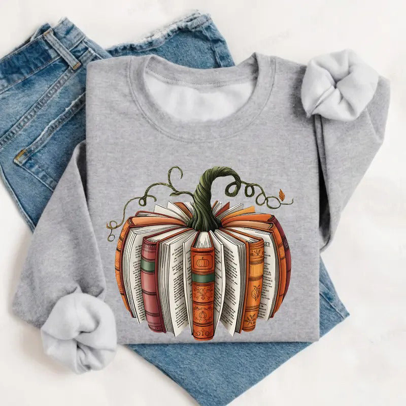 Fall Book Pumpkin Halloween Book Lover T-Shirt / Sweatshirt / Hoodie