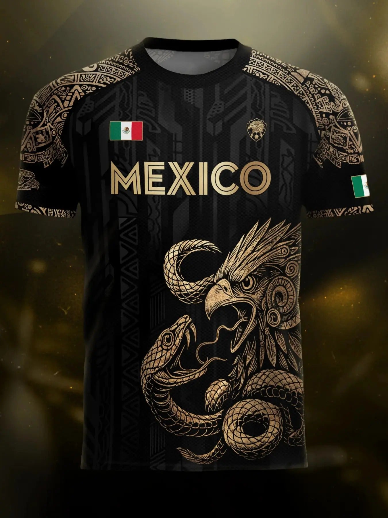 Mexico Aztec Eagle Heritage Soccer Jersey -  Animal and Tribal Design Football Jersey