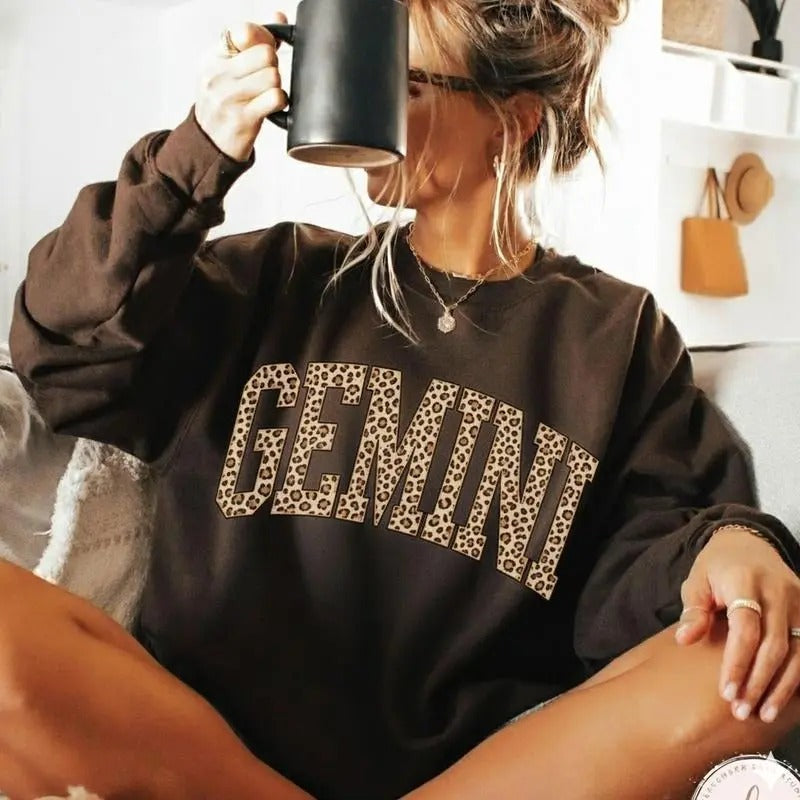 12 Zodiac Signs Leopard Print Astrology T-Shirt / Sweatshirt / Hoodie