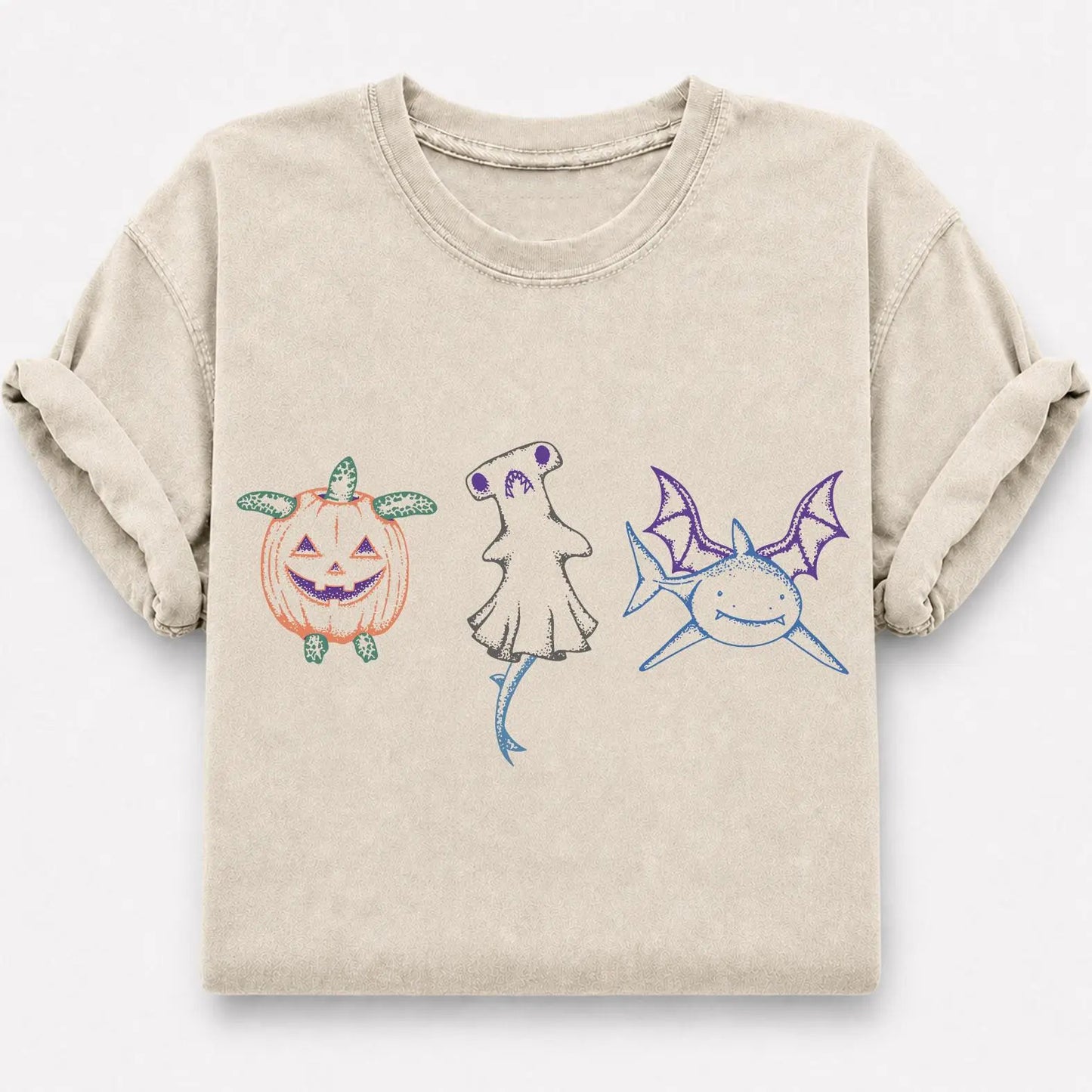 Halloween Shark Pumpkin Turtle Graphic T-Shirt / Sweatshirt / Hoodie