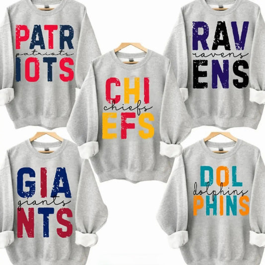 Football Team Name Graphic Vintage Sports Fan T-Shirt / Sweatshirt / Hoodie