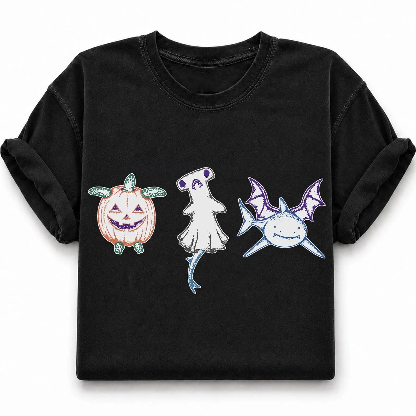 Halloween Shark Pumpkin Turtle Graphic T-Shirt / Sweatshirt / Hoodie