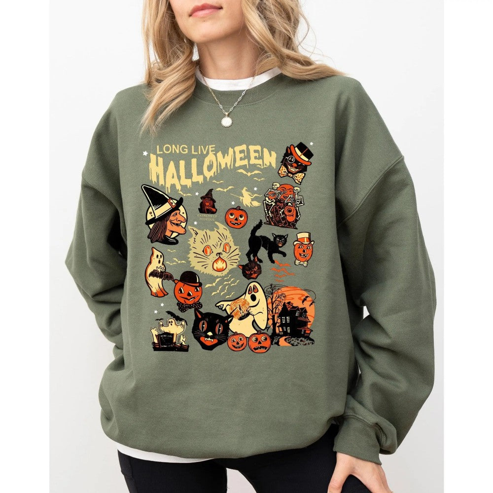 Long Live Halloween Pumpkin Spooky Skeleton T-Shirt / Sweatshirt / Hoodie