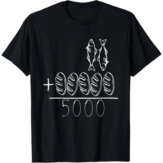 2 Fishes 5 Breads Jesus Feeds The 5000 Christian Bible Verses T-Shirt / Sweatshirt / Hoodie