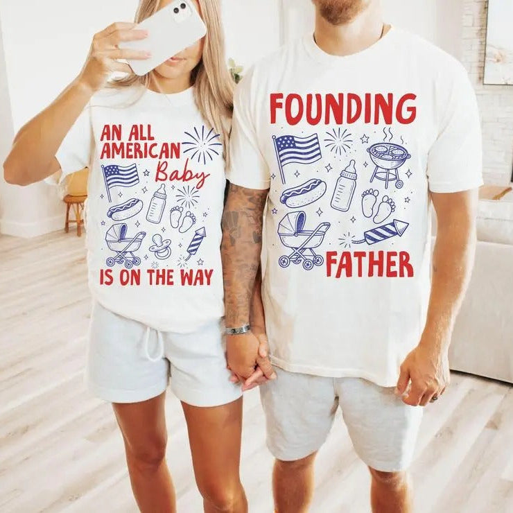 An All American Baby Pregnancy Announcement T-Shirt / Sweatshirt / Hoodie