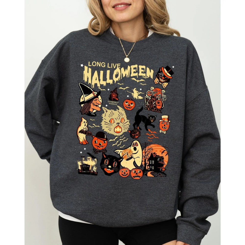 Long Live Halloween Pumpkin Spooky Skeleton T-Shirt / Sweatshirt / Hoodie