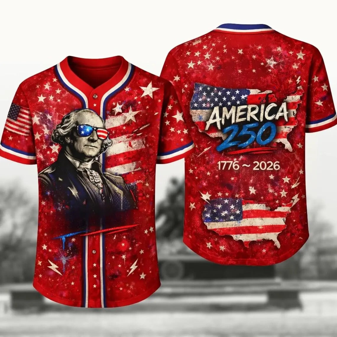 USA 250 Independence Day Patriotic - Baseball Jersey
