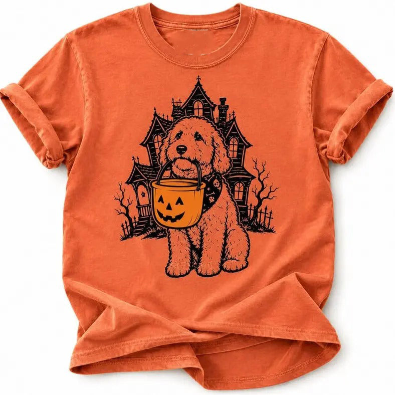 Dog Breeds Halloween Funny Pumpkin Candy Bucket Dog T-Shirt / Sweatshirt / Hoodie