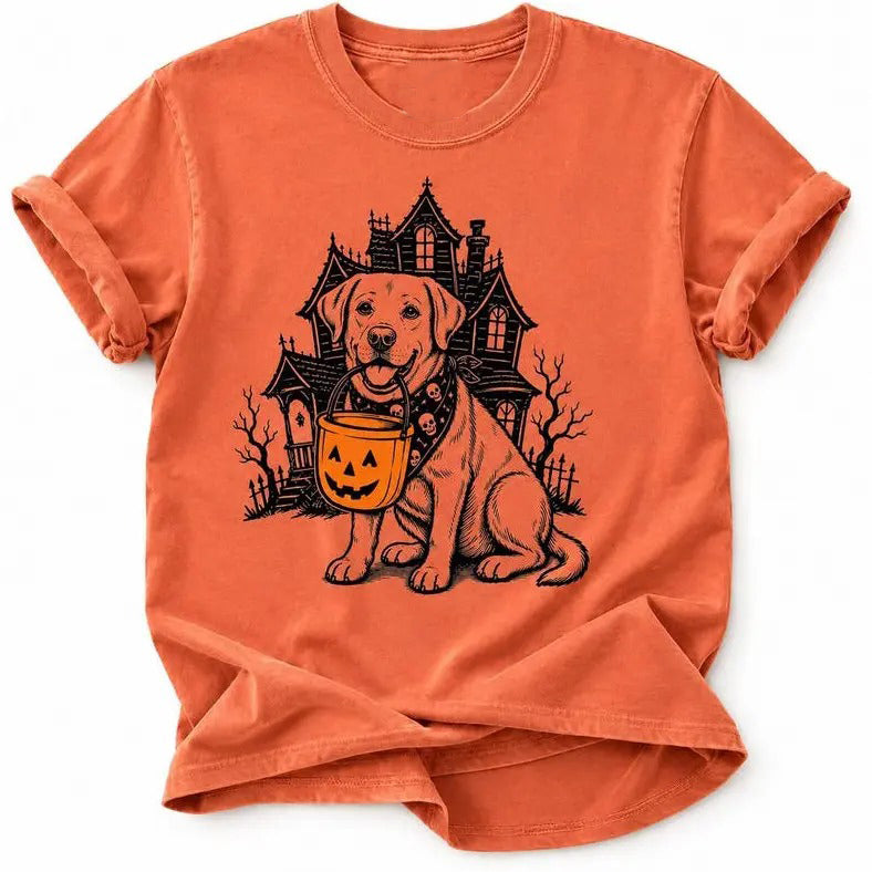 Dog Breeds Halloween Funny Pumpkin Candy Bucket Dog T-Shirt / Sweatshirt / Hoodie