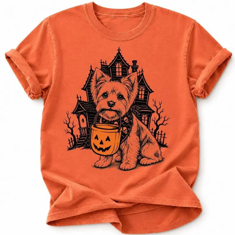 Dog Breeds Halloween Funny Pumpkin Candy Bucket Dog T-Shirt / Sweatshirt / Hoodie